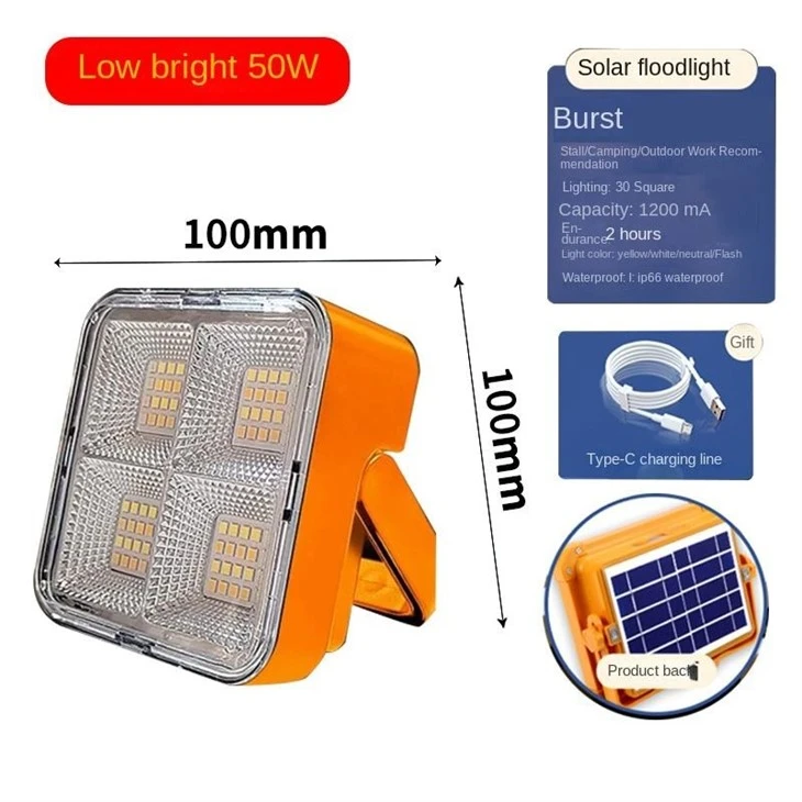 Solar Powered LED Flood Light IP66 Waterproof USB Battery Outdoor Rechargeable suppliers